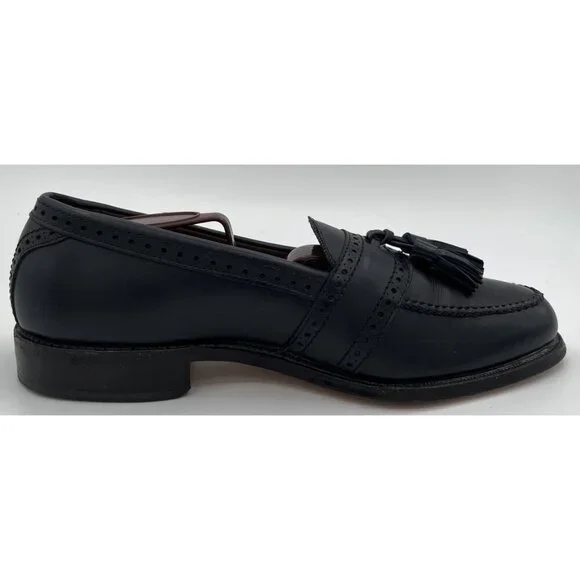 Allen Edmonds Harvard Loafers Brogue Tassel Dark Navy Blue Shoes Mens Size 7 C